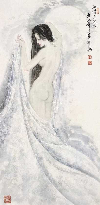 薛林兴 2005年作 江清月近人 镜心